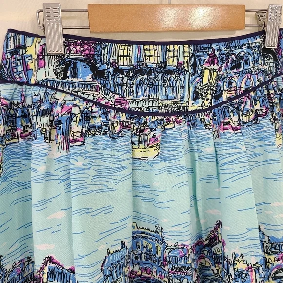 Anthropologie Colloquial a-line skirt Dear Gondolier Venice city print size 6 - Picture 5 of 8